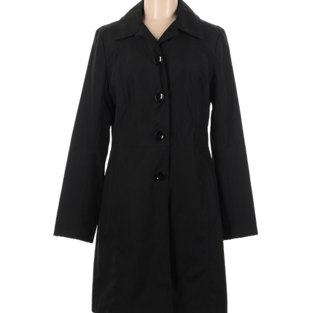 Kenneth Cole 3/4 Trench Coat Black Medium